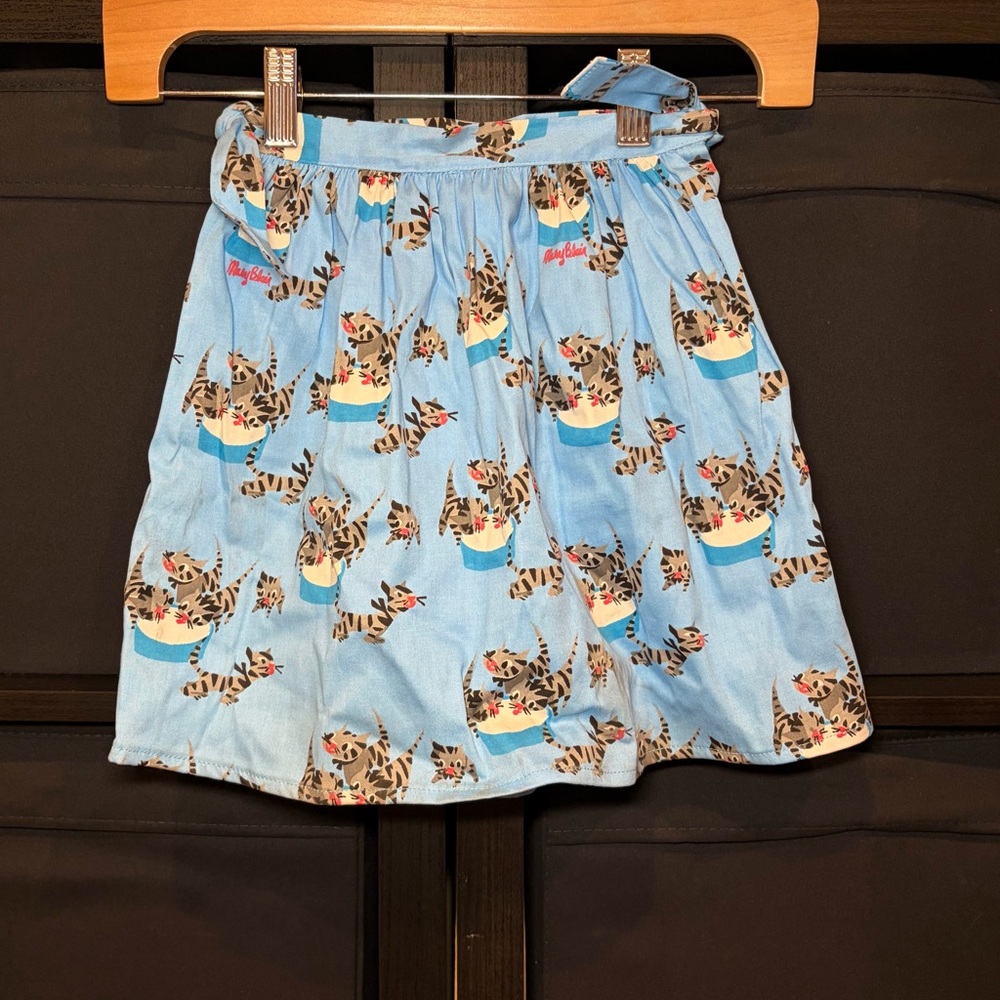 Pinup Couture PUG Kids Cute Kitten Skirt In Light Blue Size 5/6 NWT